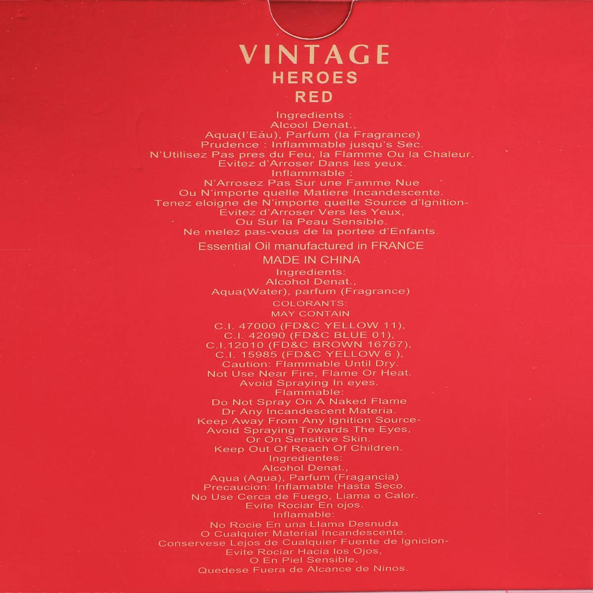 Vintage Heroes Red Perfume for Men 100ml